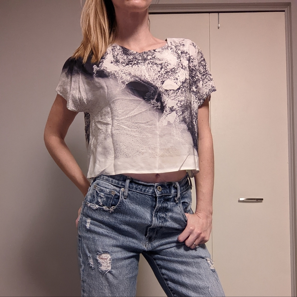 100% Silk Cropped Tee